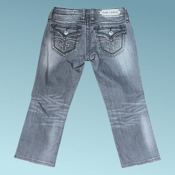 Rock Revival Low Rise Celine Capri Jeans Size 28” Waist Bag #3 - Picture 6 of 6